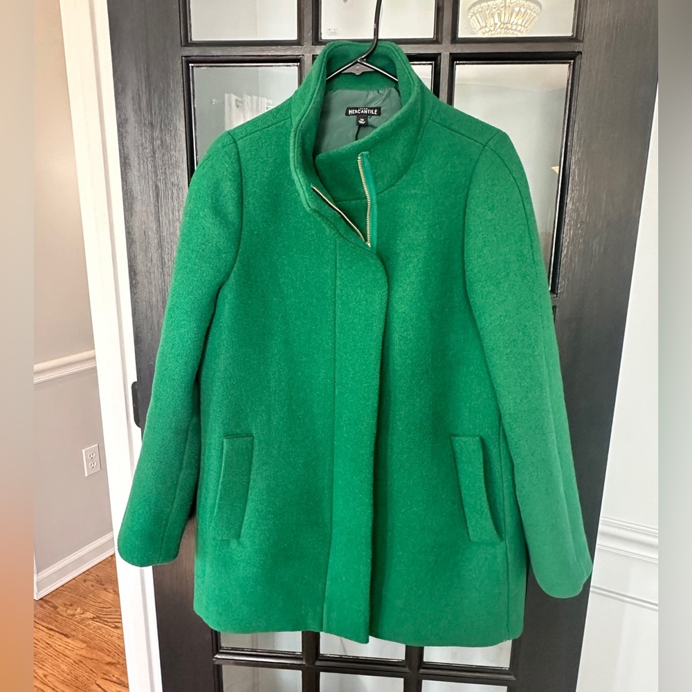 J. Crew Green Trench Coat Tailored Modern Cut 12